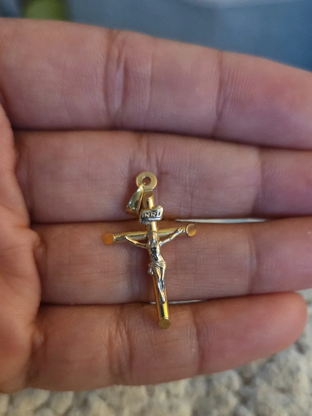 Vintage 14K Stamped Gold Crucifix Pendant